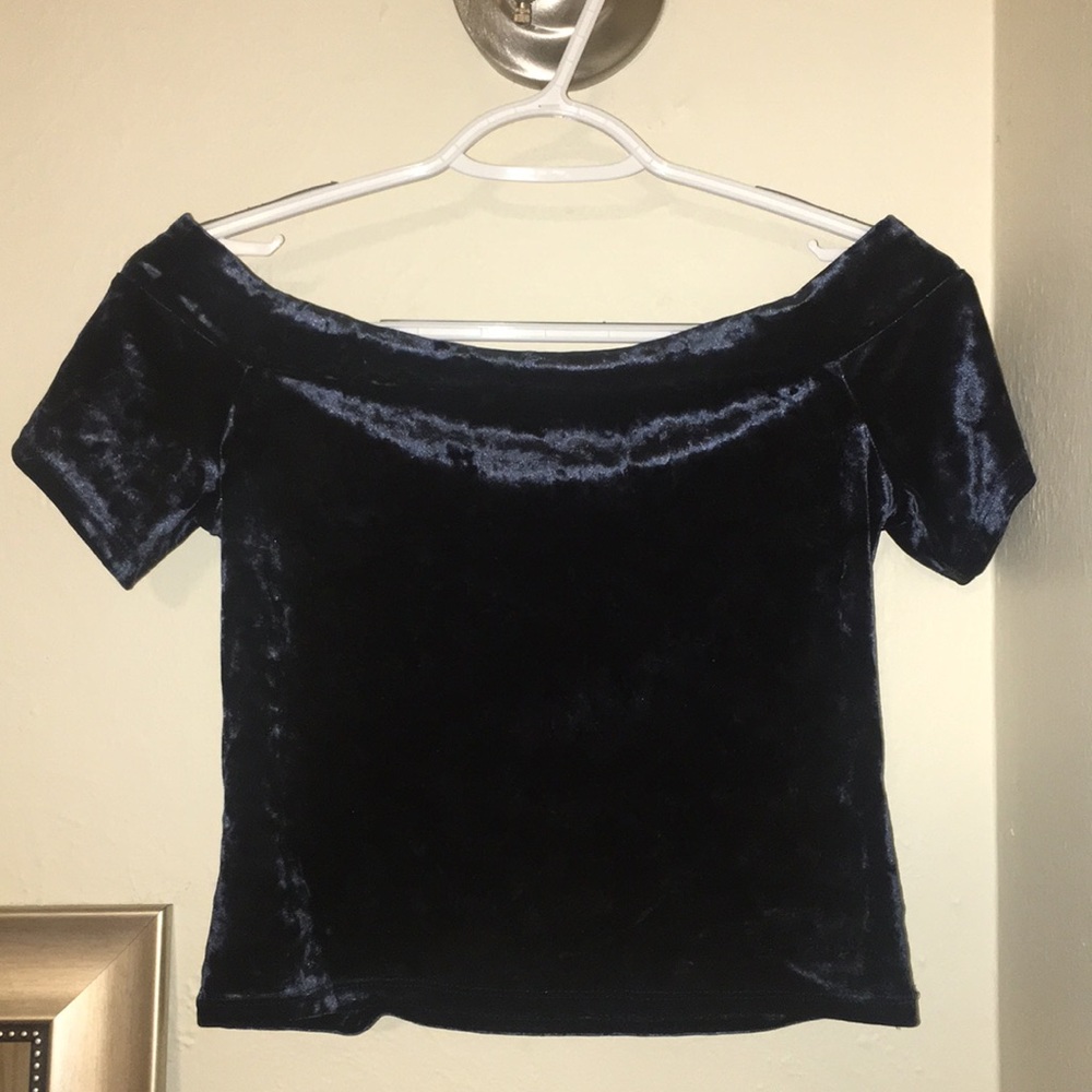 Velvet Off-Shoulder Blouse